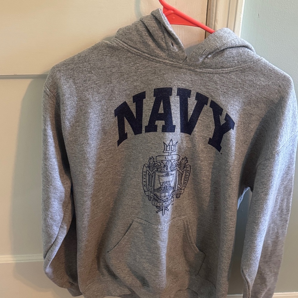 Gildan Gray Hoodie USNA Print (Unisex)